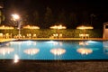 Beautiful blue water at night ,swimming pool for background Royalty Free Stock Photo